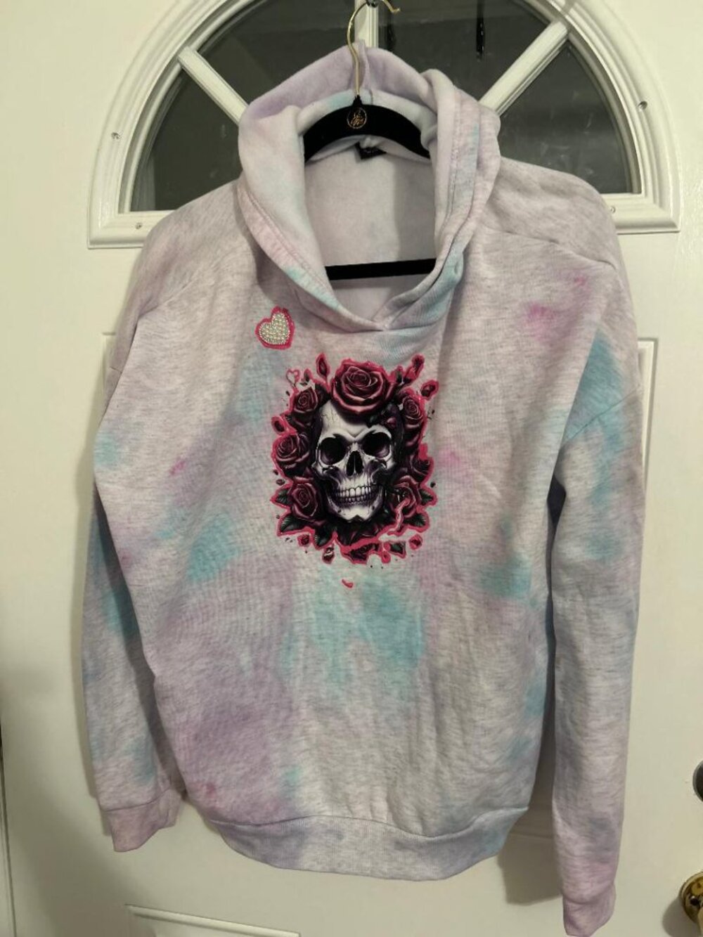 Tie Dye Skull Hooded Sweatshirt - Size XL  NWT